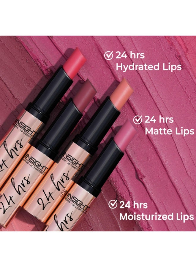 INSIGHT 24 Hrs Non-Transfer Matte Lipstick | Lightweight, Highly Pigmented, Long Wear | Kiss Proof & Smudge Proof | With Vitamin E & Jojoba Oil | Vegan, Toxin Free | Shade - 06 Send Nudes (3g) - Image 3